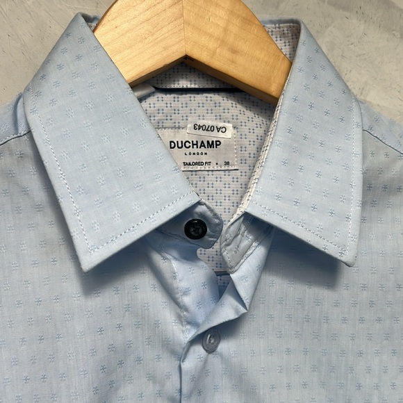 NWT Duchamp London Textured Dot Dress Shirt, Size M - Picture 3 of 8
